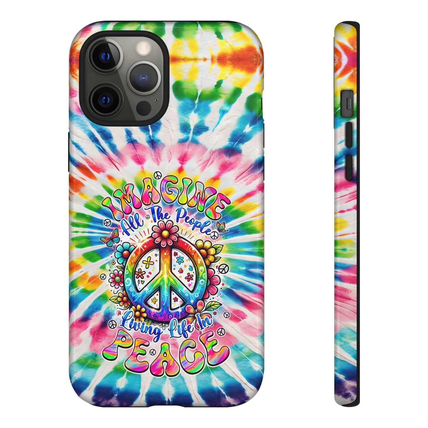 IMAGINE ALL THE PEOPLE LIVING LIFE IN PEACE TIE DYE PHONE CASE - TYQY1504253