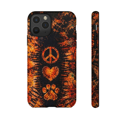 PEACE LOVE PAW PRINT VINTAGE  PHONE CASE  - TLHN2204264