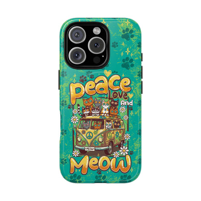 PEACE LOVE AND MEOW CATS MAGNETIC PHONE CASE - TY0707263