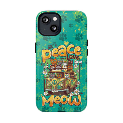 PEACE LOVE AND MEOW CATS MAGNETIC PHONE CASE - TY0707263