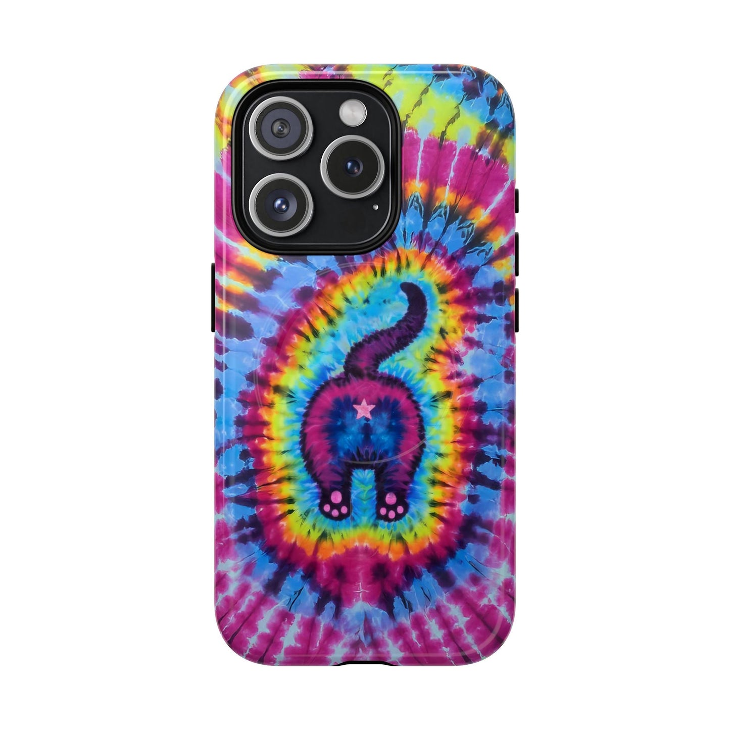 CAT COLORFUL SWIRL PATTERN MAGNETIC PHONE CASE - TLTW1404263