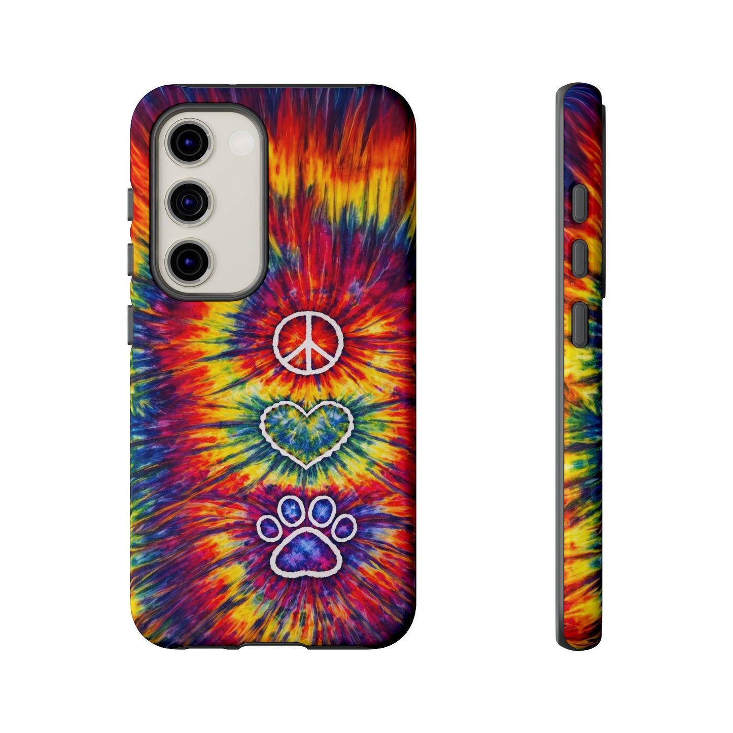 PEACE LOVE PAW PRINT COLORFUL PHONE CASE - TLNT1604262