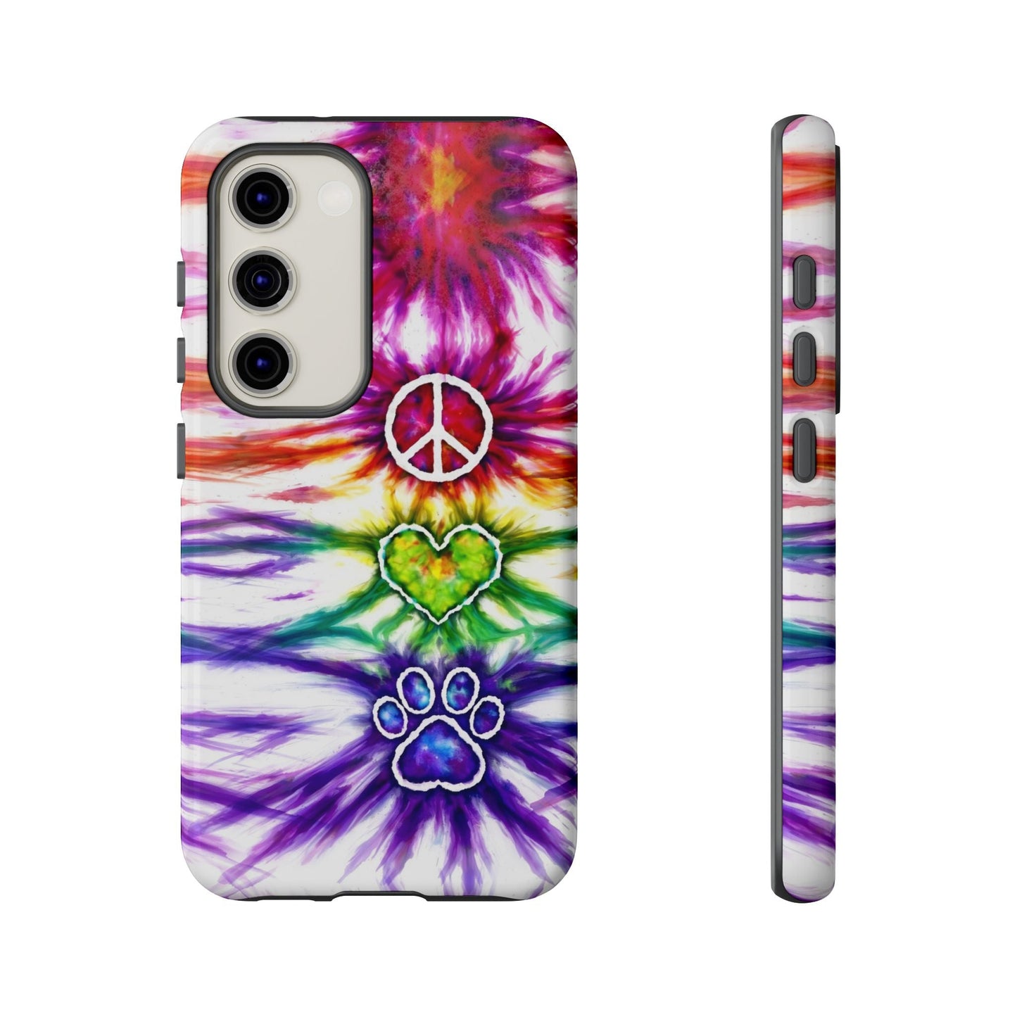 PEACE LOVE PAW PRINT SWIRL PHONE CASE - TLHG1304266