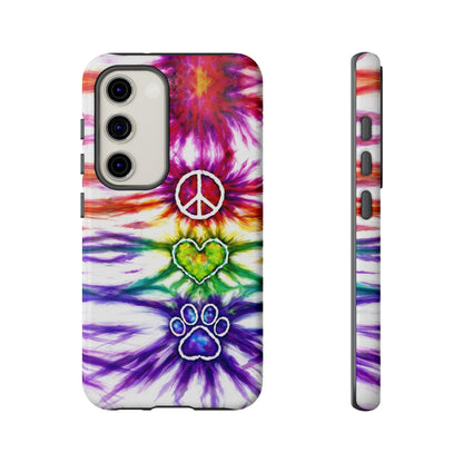 PEACE LOVE PAW PRINT SWIRL PHONE CASE - TLHG1304266
