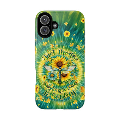 JUST BREATHE DRAGONFLY FLORAL MAGNETIC PHONE CASE  - TLHG1304263