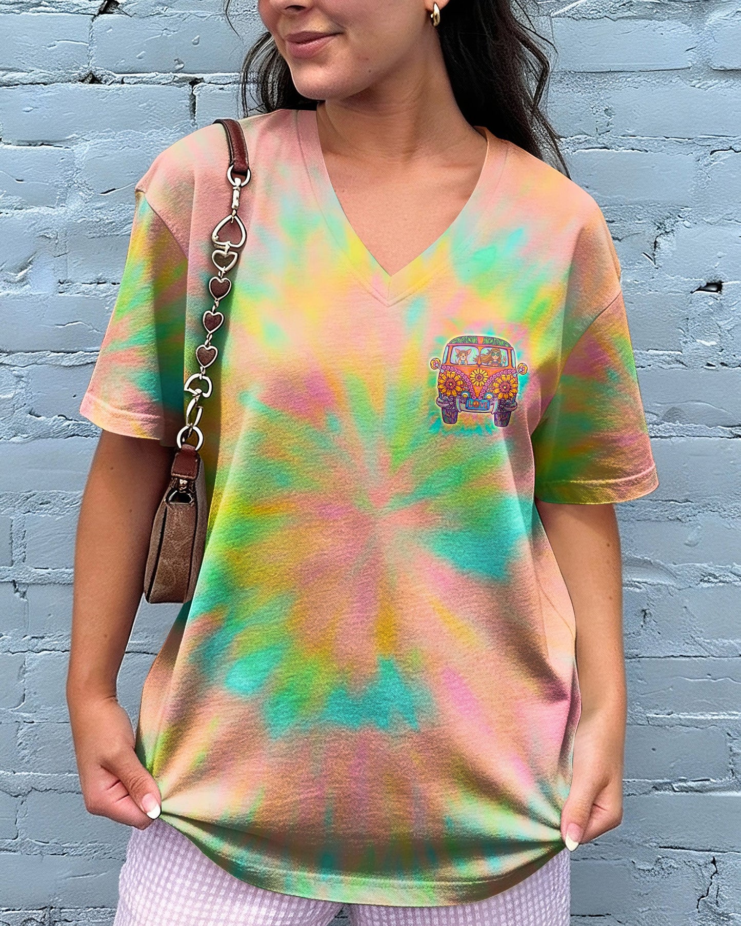 A BOHO GIRL & CHIHUAHUA COLORFUL ALL OVER PRINT - KM1304261