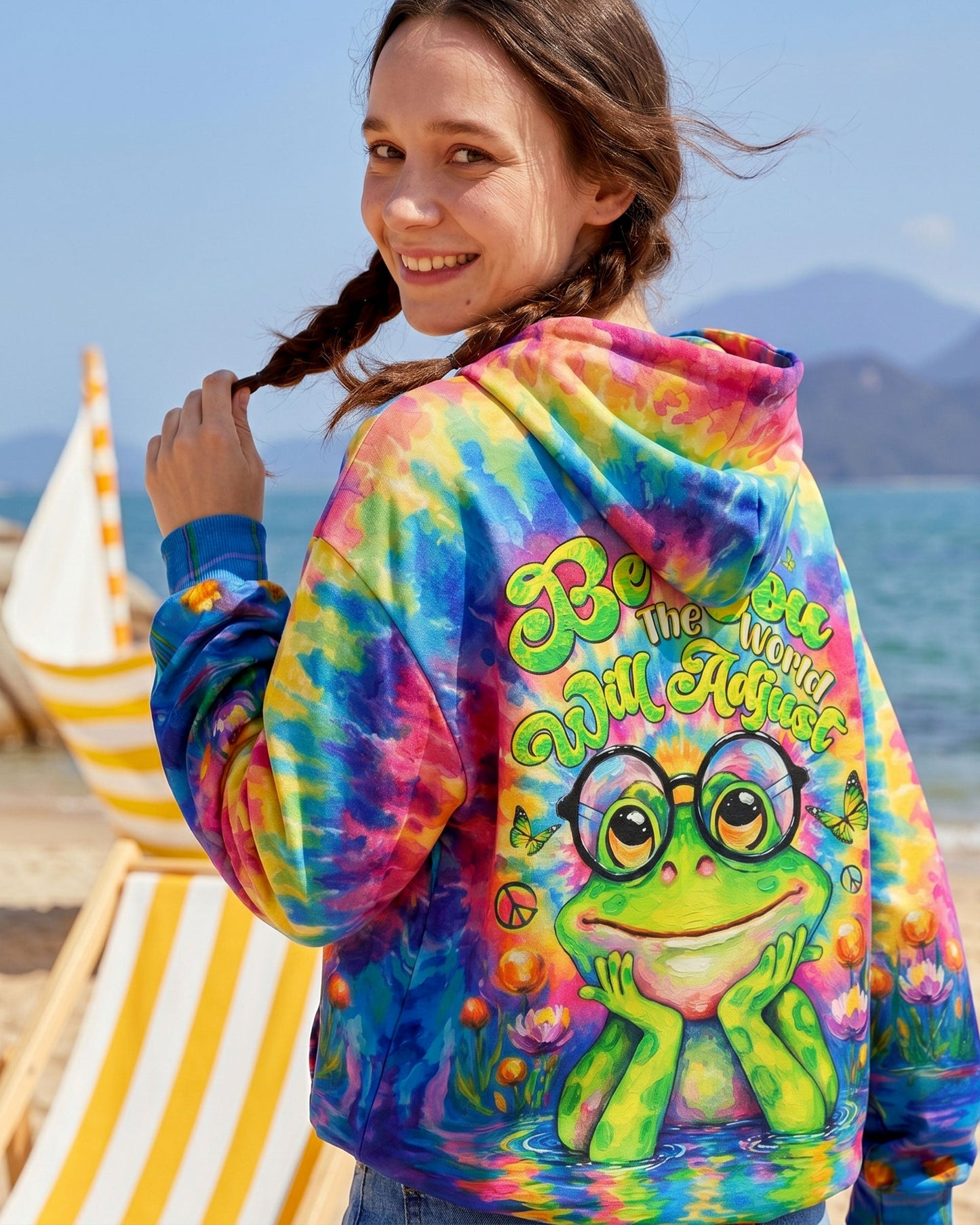 BE YOU THE WORLD WILL ADJUST FROG KIDS ALL OVER PRINT  - TLTW1106261