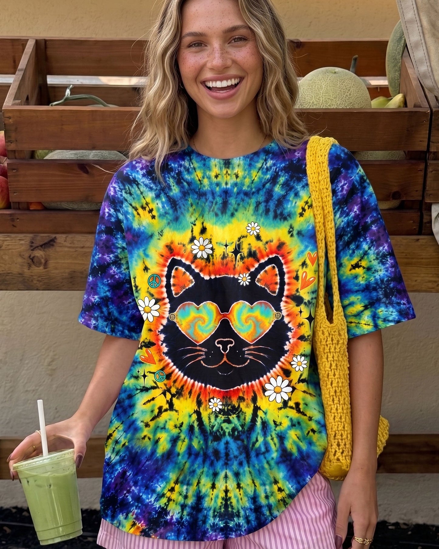 PEACE LOVE AND MEOW CAT BURST ALL OVER PRINT - TLTW0907262