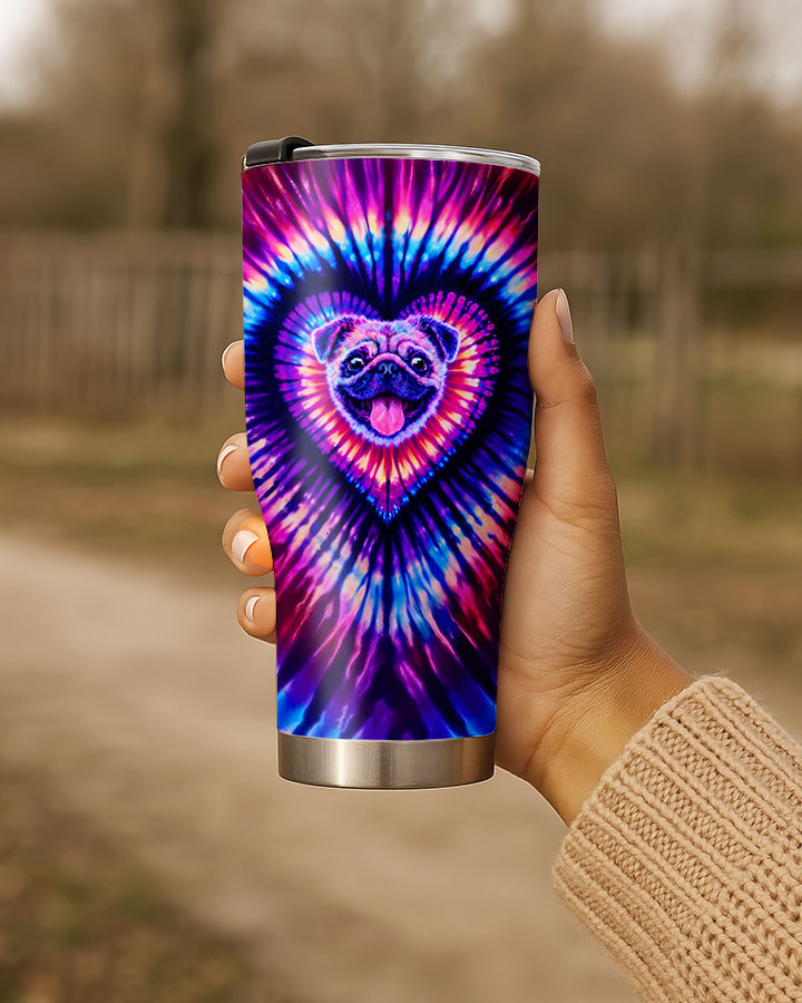 PUG DOG HEART SWIRL TUMBLER  - TLTW1104263