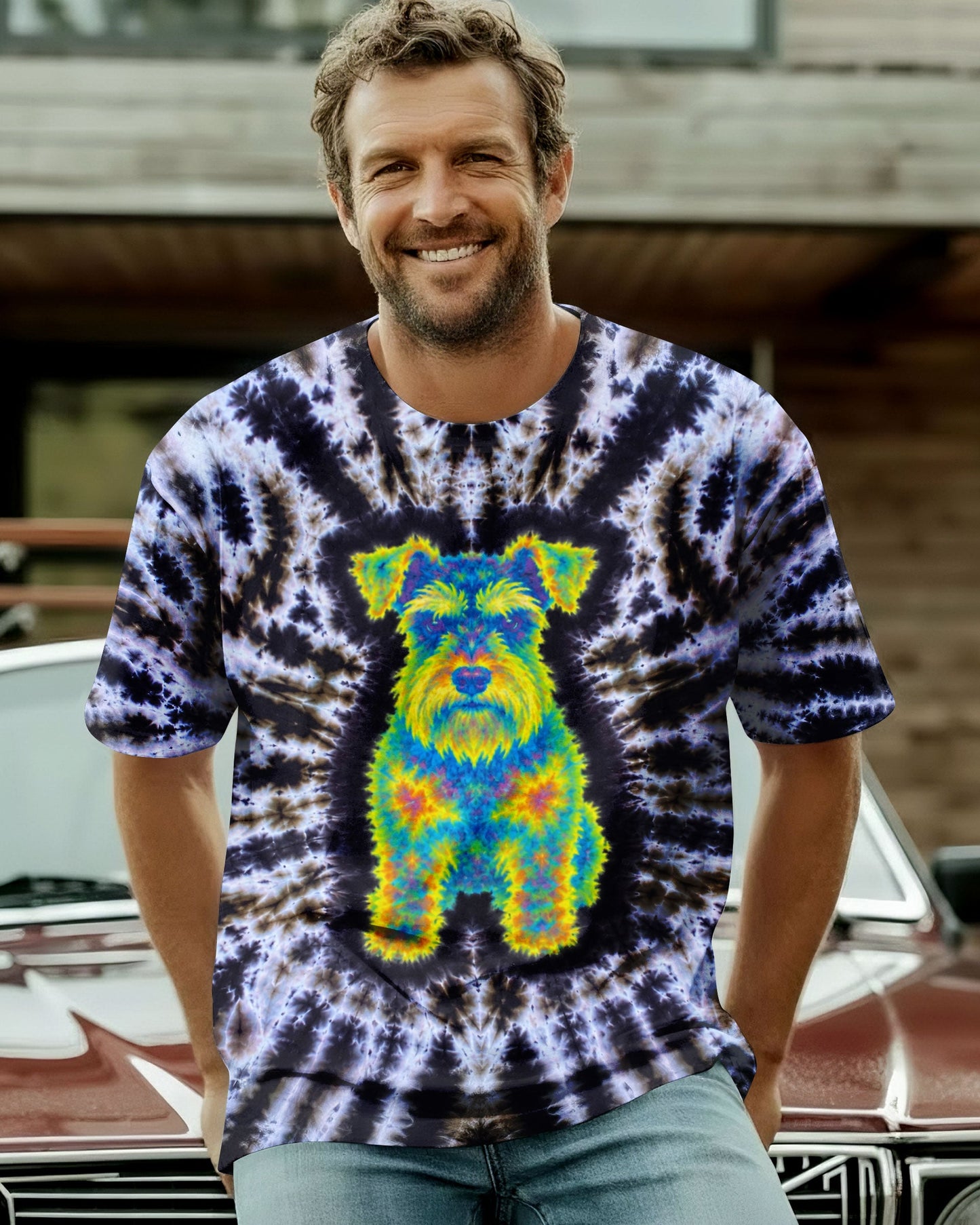 SCHNAUZER DOG  SWIRL ALL OVER PRINT  - TLTW1405264