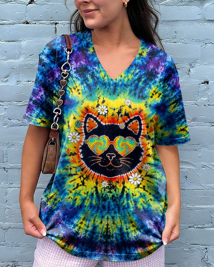 PEACE LOVE AND MEOW CAT BURST ALL OVER PRINT - TLTW0907262