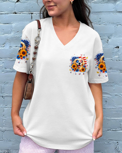 RED WHITE & WOOF GOLDEN RETRIEVER DOG ALL OVER PRINT - TLNT1905264