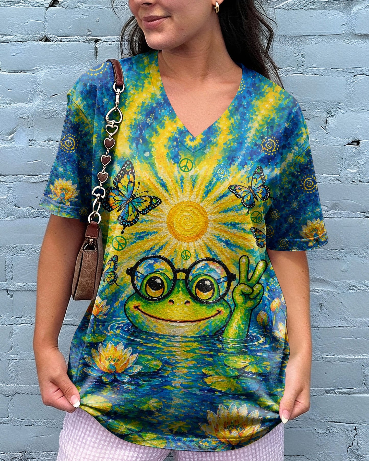 BE YOU THE WORLD WILL ADJUST FROG ALL OVER PRINT - TLTW0705263