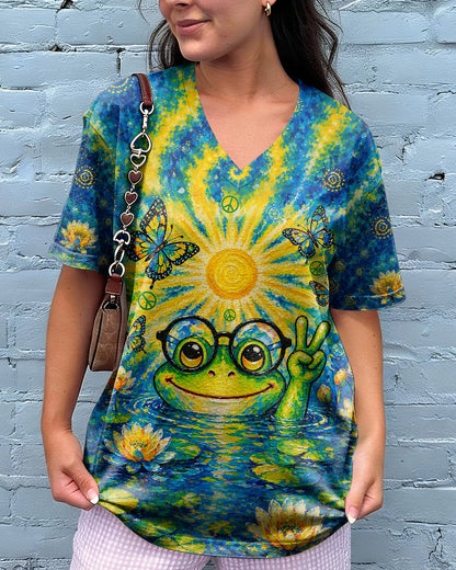 BE YOU THE WORLD WILL ADJUST FROG ALL OVER PRINT - TLTW0705263