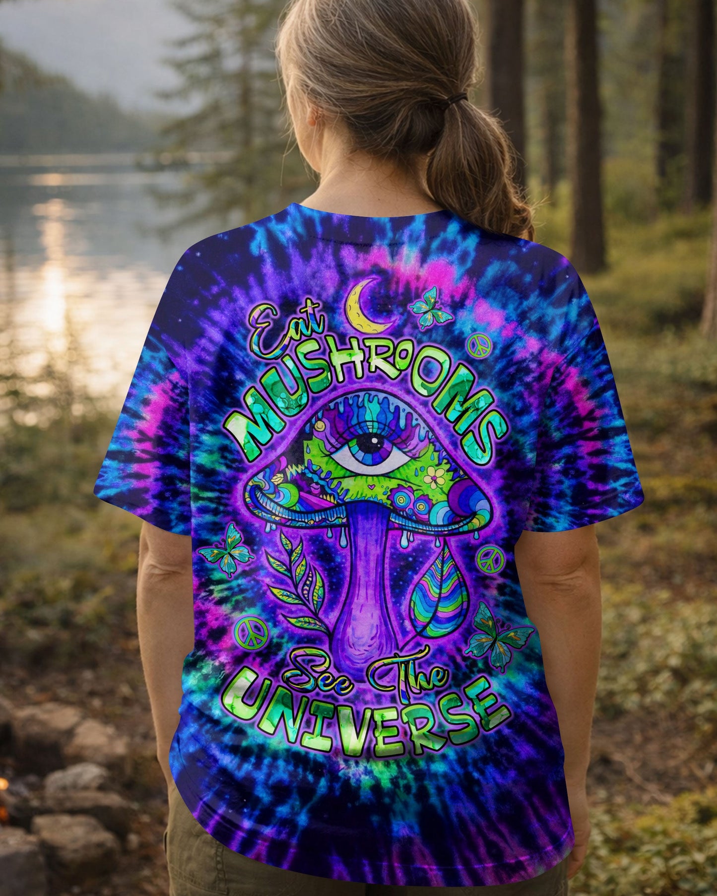EAT MUSHROOMS SEE THE UNIVERSE SWIRL ALL OVER PRINT  - TLTW0904262