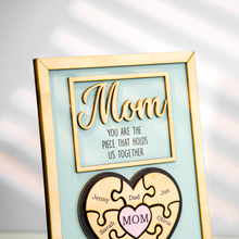 Load image into Gallery viewer, Mother&#39;s Day Personalized Mom Heart Puzzle Sign
