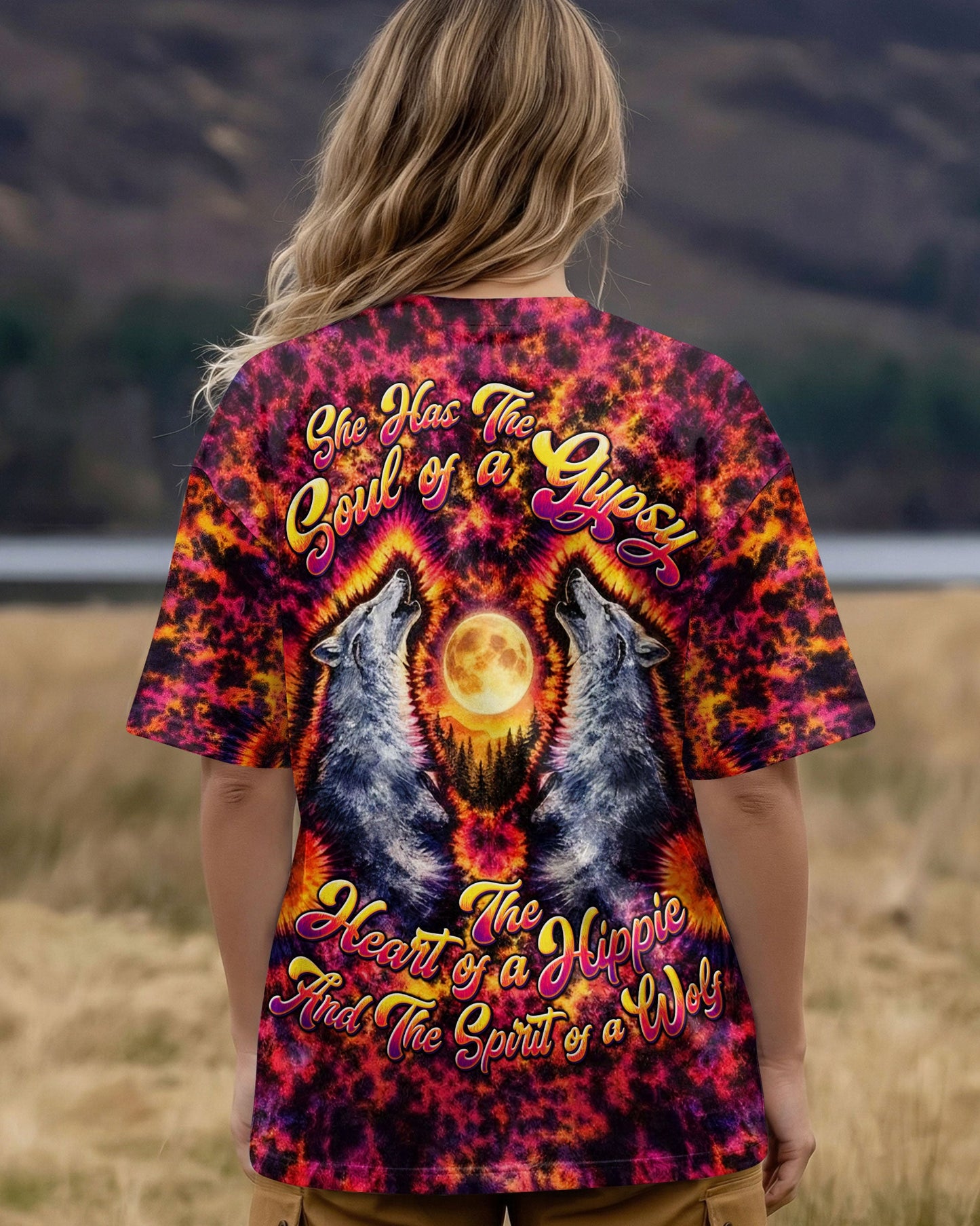 SPIRIT OF A WOLF WATERCOLOR  PATTERN ALL OVER PRINT - TLTW2005262