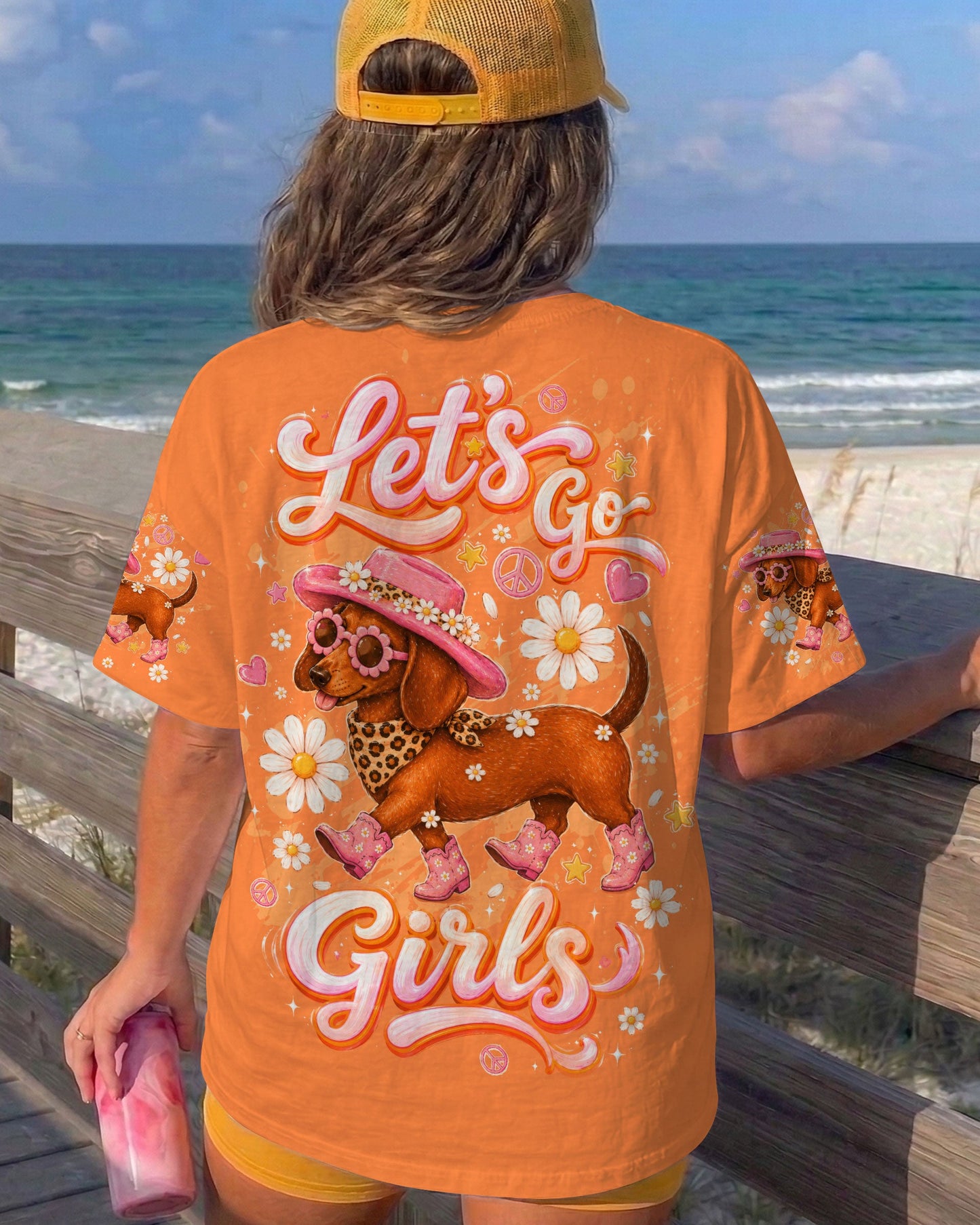 LET'S GO GIRLS DACHSHUND DOG  ALL OVER PRINT  - TLTW2905262