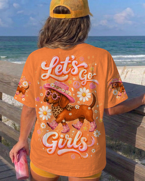 LET'S GO GIRLS DACHSHUND DOG  ALL OVER PRINT  - TLTW2905262