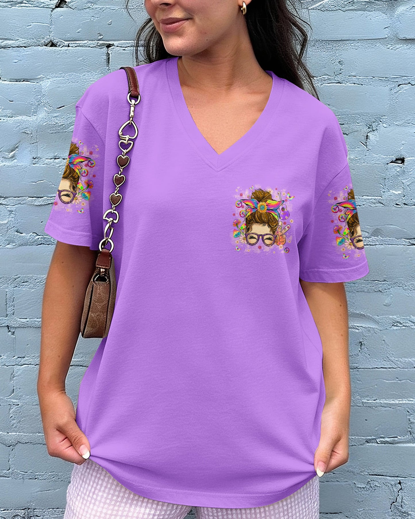 DON'T WORRY BE HIPPIE MESSY BUN ALL OVER PRINT - TYLN3006262
