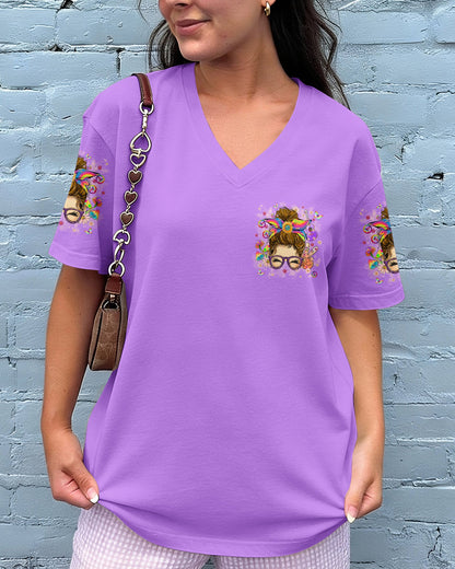 DON'T WORRY BE HIPPIE MESSY BUN ALL OVER PRINT - TYLN3006262