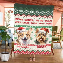 Load image into Gallery viewer, Personalized Pet Dog Cat Dear Santa Imitation Knitted Soft Blanket
