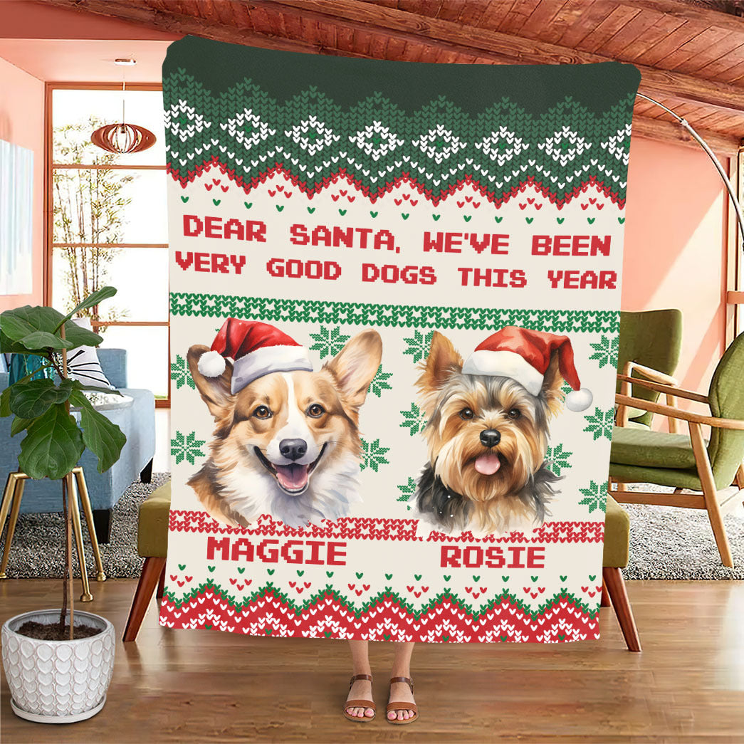 Personalized Pet Dog Cat Dear Santa Imitation Knitted Soft Blanket