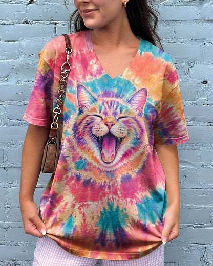 JOYFUL CAT WATERCOLOR PATTERN  ALL OVER PRINT - TLNO2404261