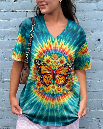 JUST BREATHE BUTTERFLY FLORAL SWIRL ALL OVER PRINT - TLHG0704262