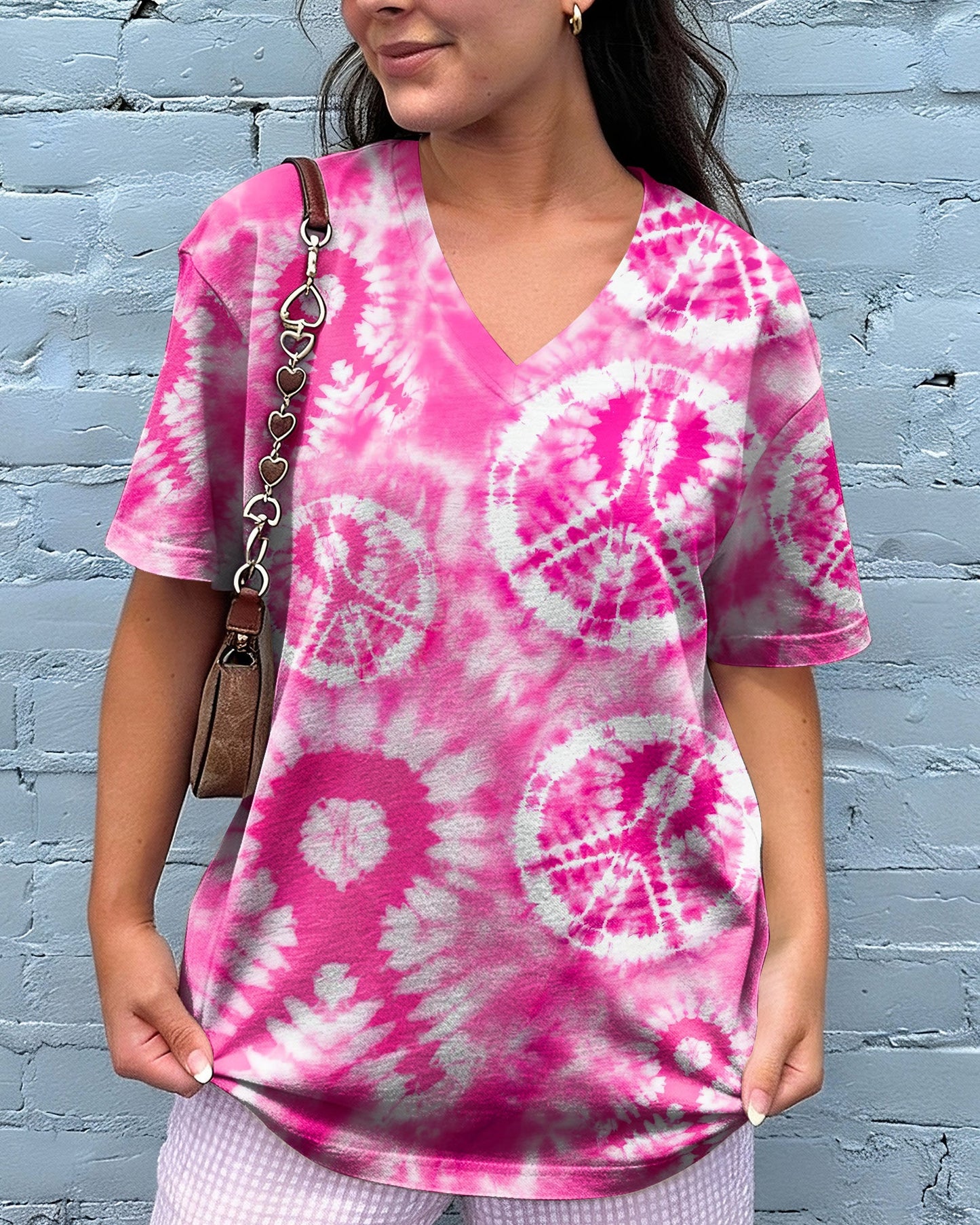 PINK PEACE SWIRL ALL OVER PRINT - RI1006261