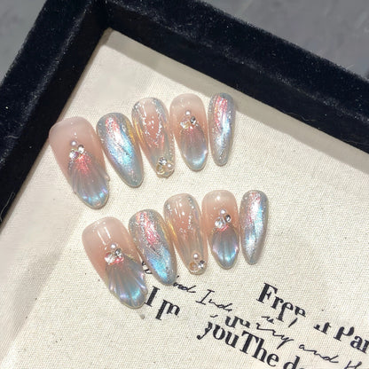 Eye Of The Ocean Hand-painted Press On Nails