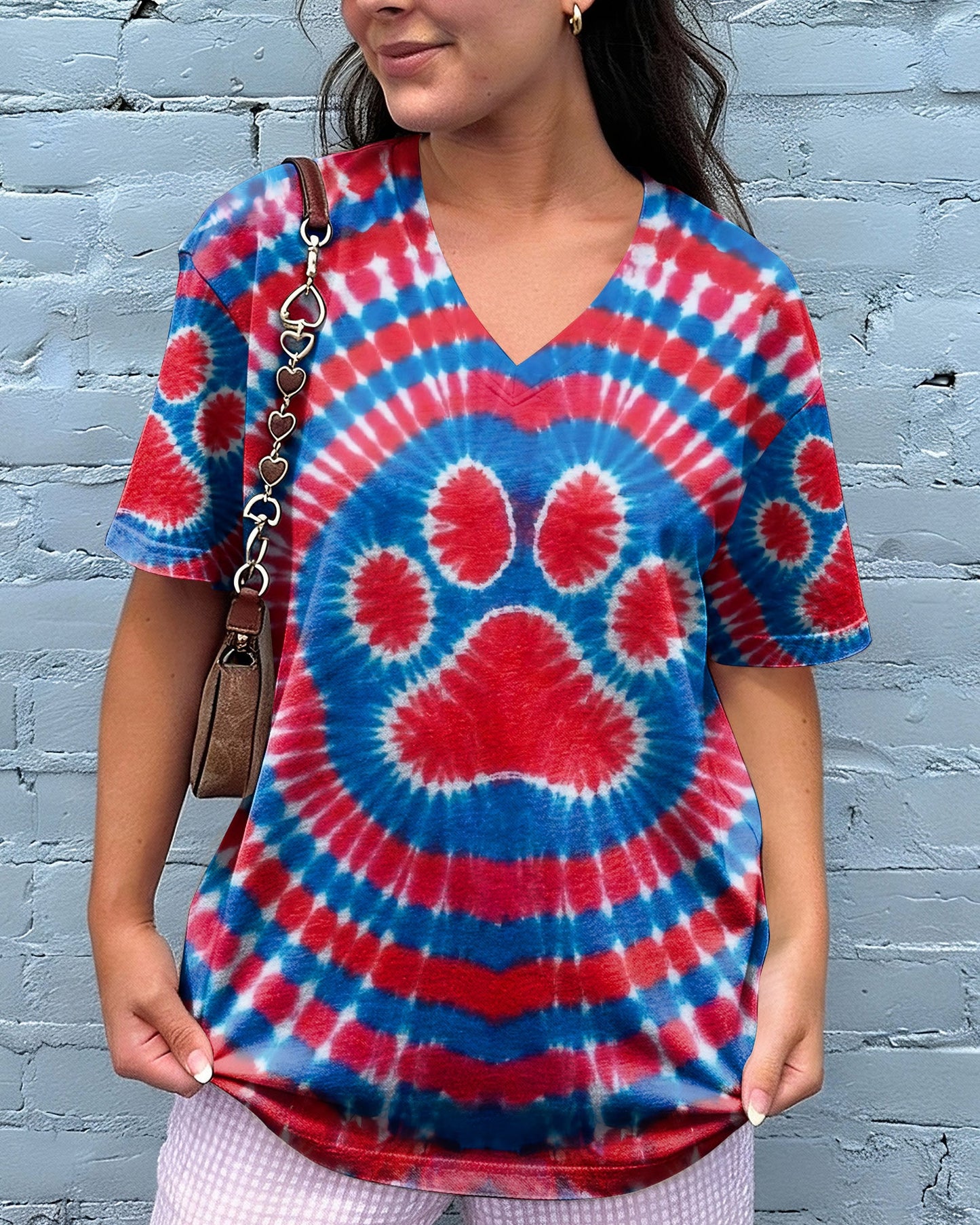 RED WHITE AND BLUE PAW ALL OVER PRINT - TYPQ0104261