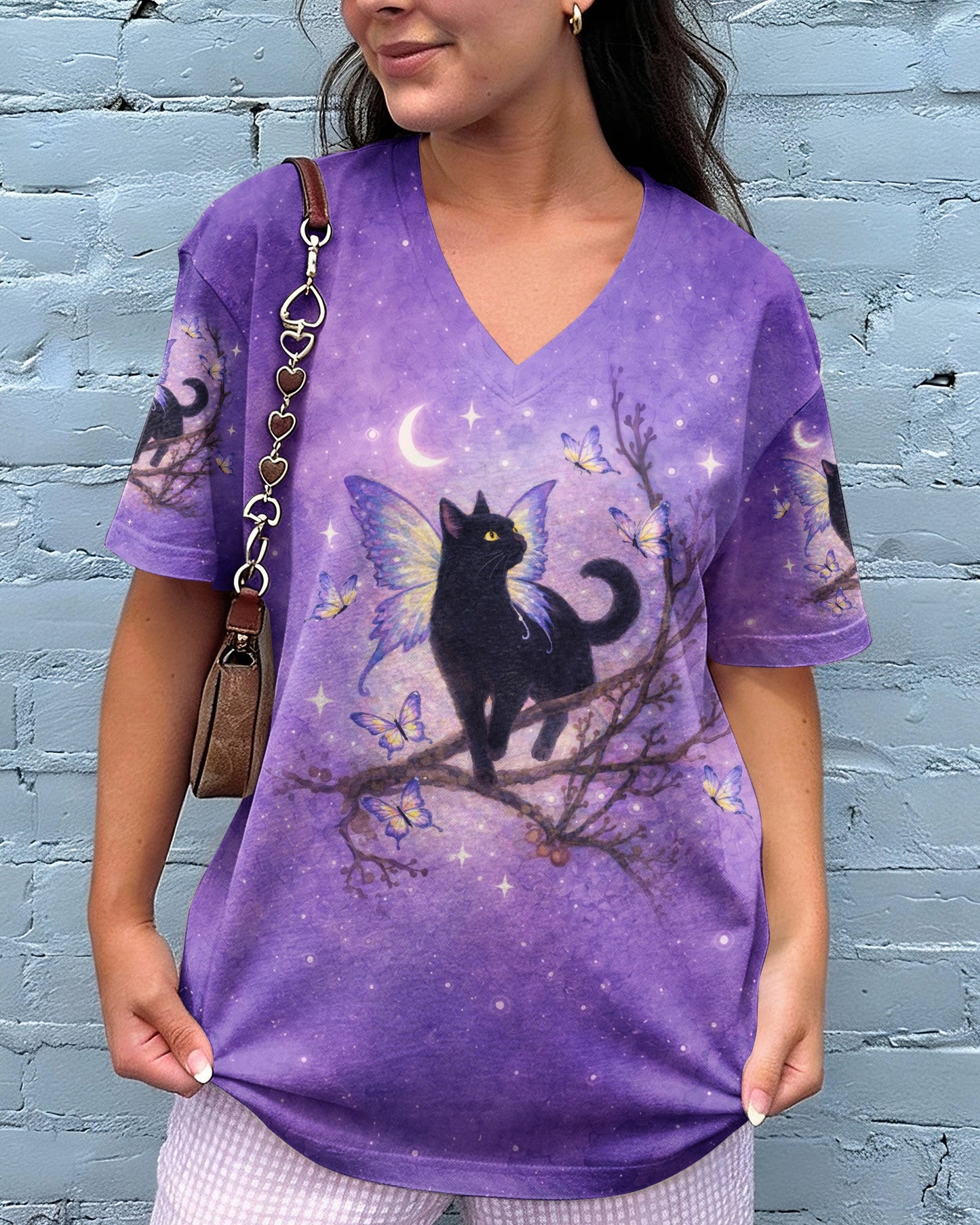 I BELIEVE THERE ARE ANGELS AMONG US BLACK CAT ALL OVER PRINT - TLNO1205261