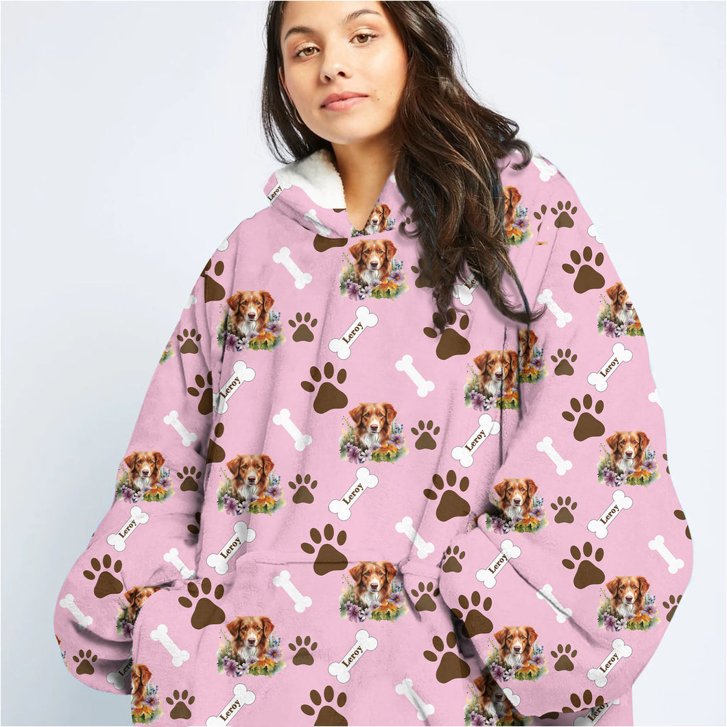 Personalized Pet Flower Blanket Hoodie