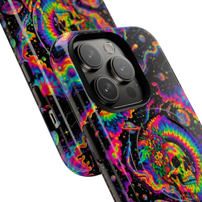 HIPPIE SKULL PSYCHEDELIC MAGNETIC PHONE CASE  - TLNO2904262
