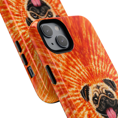 PUG DOG ORANGE MAGNETIC PHONE CASE - TLNT1604261