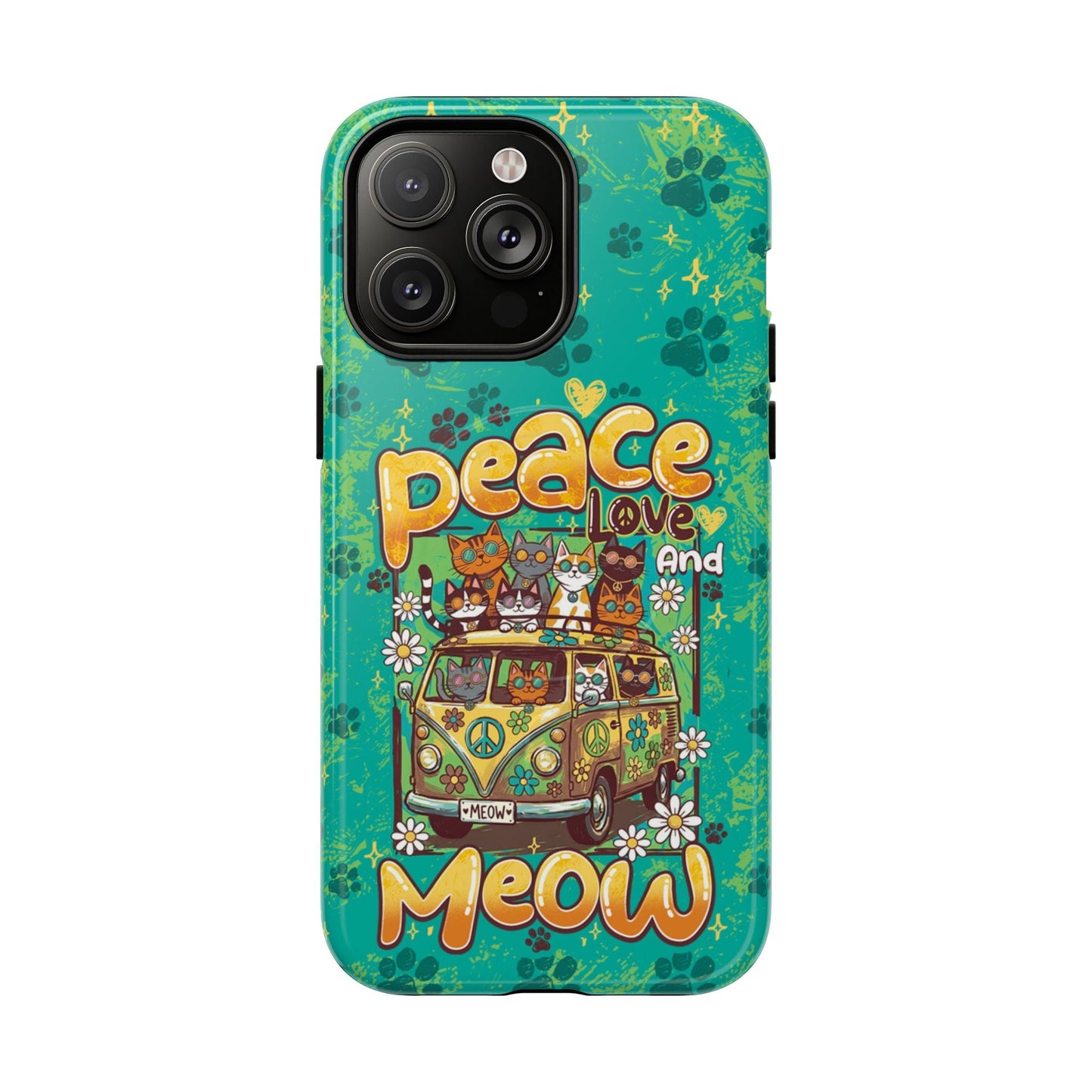 PEACE LOVE AND MEOW CATS MAGNETIC PHONE CASE - TY0707263