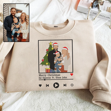 Load image into Gallery viewer, Christmas Embroidered Family Photo And Song Hoodie Sweatshirt T-Shirt
