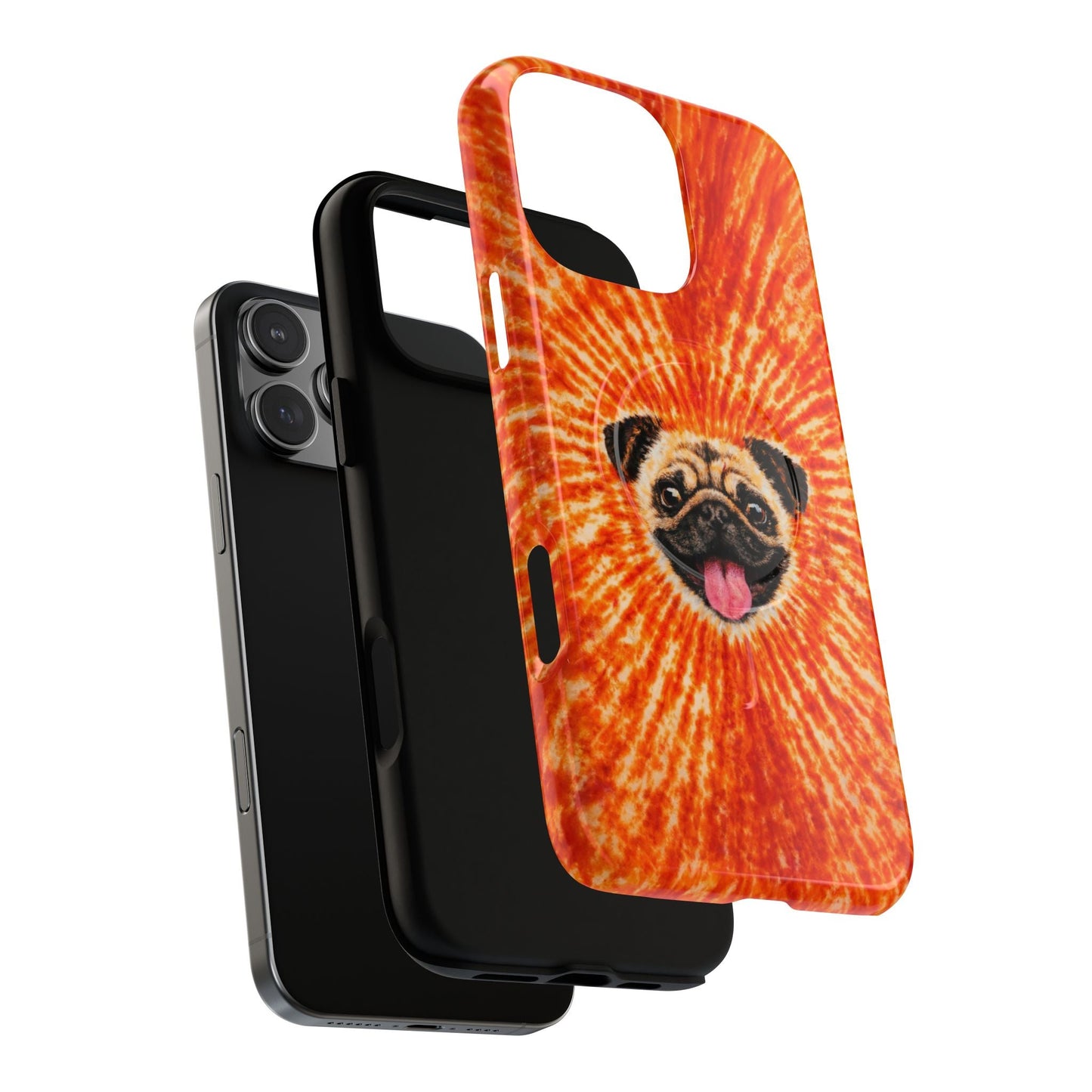 PUG DOG ORANGE MAGNETIC PHONE CASE - TLNT1604261