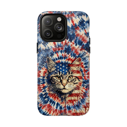 CAT RED WHITE & BLUE VINTAGE MAGNETIC PHONE CASE  - TLHG2004262