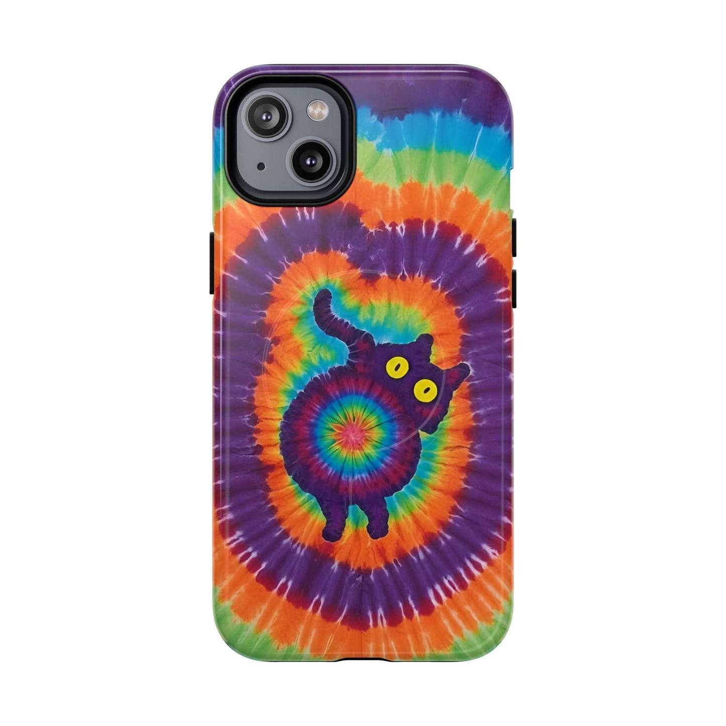 FUNNY CAT SWIRL MAGNETIC PHONE CASE - TLNO1604261