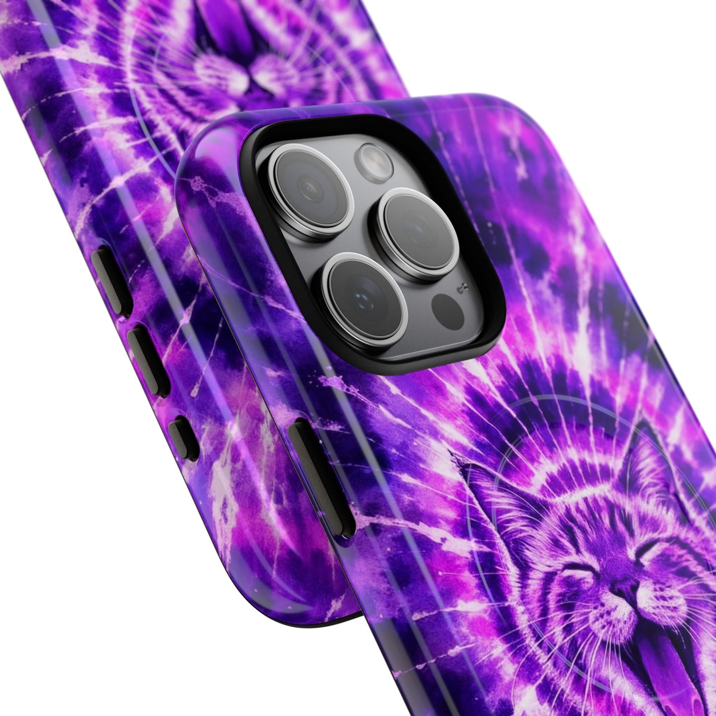 CAT PURPLE SWIRL MAGNETIC PHONE CASE  - TLHN1504263