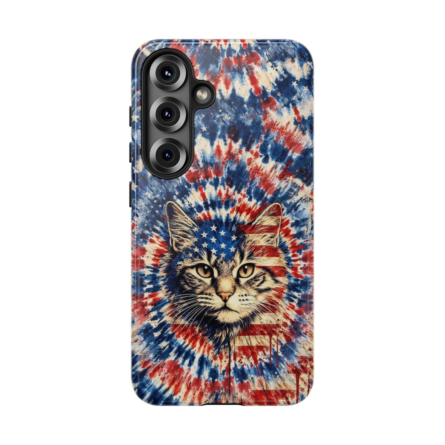 CAT RED WHITE & BLUE VINTAGE PHONE CASE  - TLHG2004262