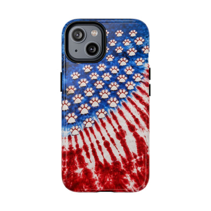 PAW PRINT RED WHITE & BLUE MAGNETIC PHONE CASE - TLHG1704262
