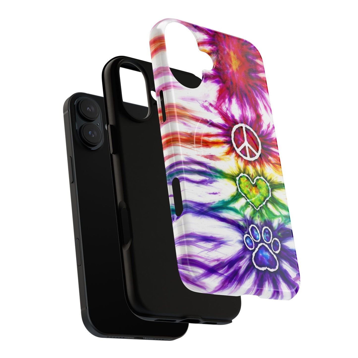 PEACE LOVE PAW PRINT MAGNETIC PHONE CASE - TLHG1304266
