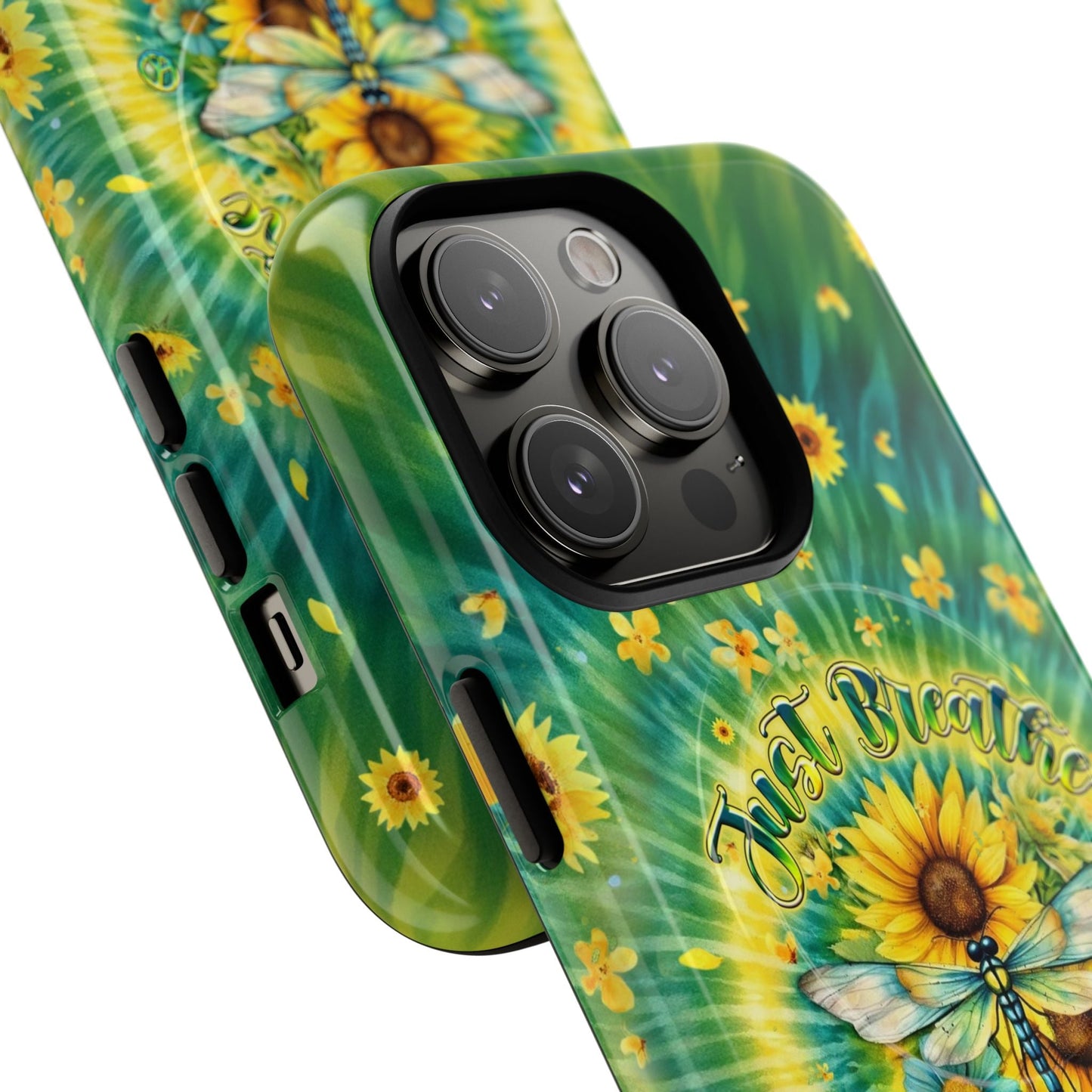 JUST BREATHE DRAGONFLY FLORAL MAGNETIC PHONE CASE  - TLHG1304263
