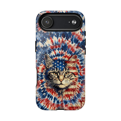 CAT RED WHITE & BLUE VINTAGE MAGNETIC PHONE CASE  - TLHG2004262