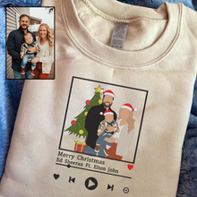 Load image into Gallery viewer, Christmas Embroidered Family Photo And Song Hoodie Sweatshirt T-Shirt
