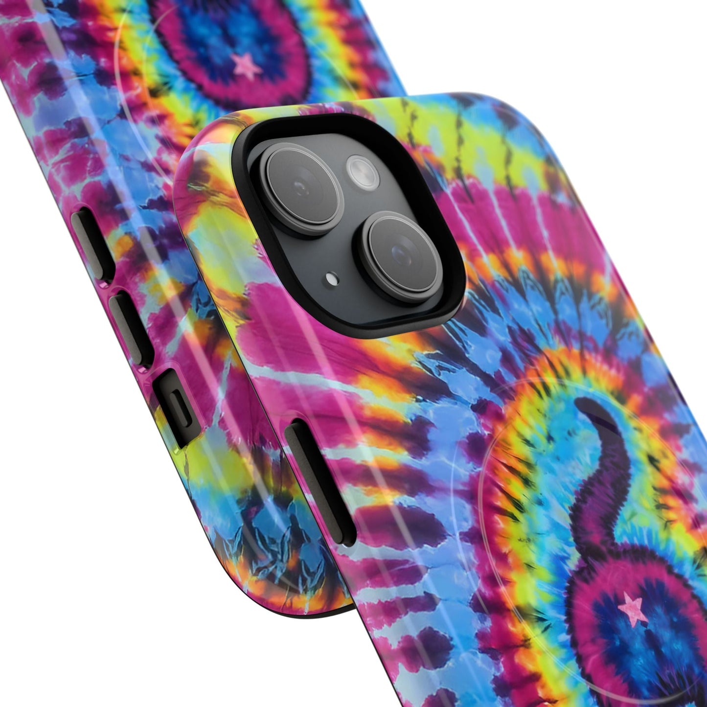 CAT COLORFUL SWIRL PATTERN MAGNETIC PHONE CASE - TLTW1404263