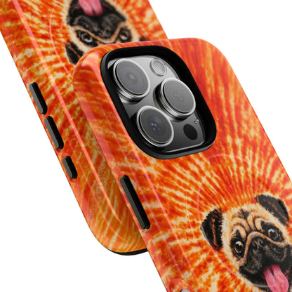 PUG DOG ORANGE MAGNETIC PHONE CASE - TLNT1604261